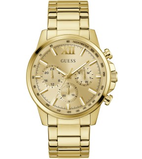Ρολόι GUESS Walker Με Πολλαπλές Ενδείξεις Και Κίτρινο Χρυσό Ατσάλινο Μπρασελέ GW0900G2