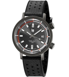 Ρολόι LIP Grand Nautic Ski Με Αυτόματο Μηχανισμό Και Μαύρο Καουτσούκ Λουράκι 671522