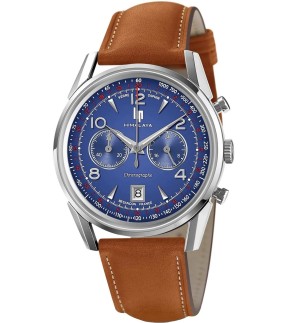 LIP Himalaya 40 Chronograph Brown Leather Strap 671597