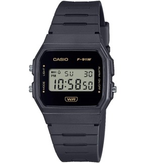 CASIO Collection Grey Rubber Strap F-91WB-8AEF