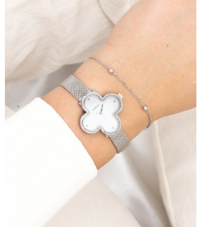 OOZOO Timepieces Silver Metal Mesh Bracelet C11525