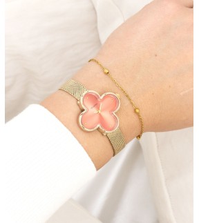 OOZOO Timepieces Yellow Gold Metal Mesh Bracelet C11529