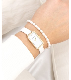 OOZOO Timepieces White Leather Strap C11530