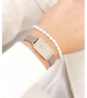OOZOO Timepieces Grey Leather Strap C11531