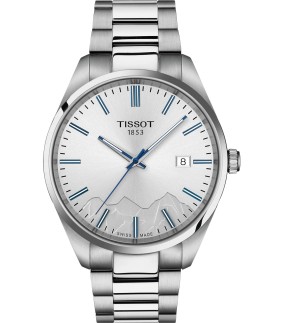 Ρολόι TISSOT PR 100 Jungfraubahn Mε Ασημί Ατσάλινο Μπρασελέ T1504101103100