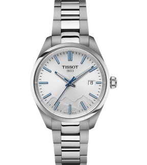 Ρολόι TISSOT PR 100 Jungfraubahn Mε Ασημί Ατσάλινο Μπρασελέ T1502101103101