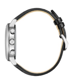 Ρολόι CITIZEN Eco-Drive Με Χρονογράφο Και Μαύρο Δερμάτινο Λουράκι CA7069-24X