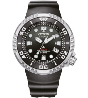 Ρολόι CITIZEN Professional Diver 300 Eco-drive Με Μαύρο Καουτσούκ Λουράκι  BN1024-01E