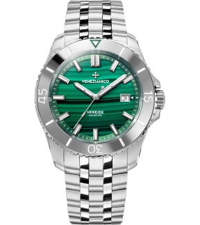 Ρολόι VENEZIANICO Nereide Malachite Με Αυτόματο Μηχανισμό Και Ασημί Ατσάλινο Μπρασελέ 4521544S