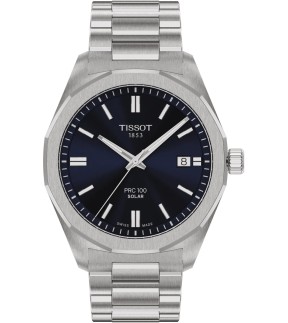 TISSOT PRC 100 Solar Silver Stainless Steel Bracelet T1514221104100