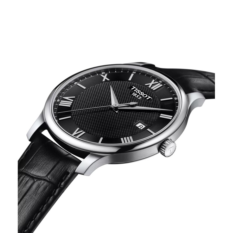 Genuine Tissot Tradition 20mm Black Leather Watch Band – Fits T063.428, T063.907, T063.610, T063.637, T063.407