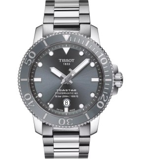 Ρολόι TISSOT Seastar 1000 Powermatic 80 Με Αυτόματο Μηχανισμό και Ασημί Ατσάλινο Μπρασελέ T1204071108101