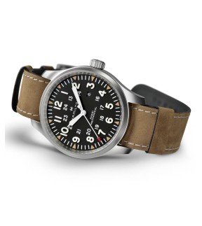 HAMILTON Khaki Field Mechanical Brown Leather Strap H69819530