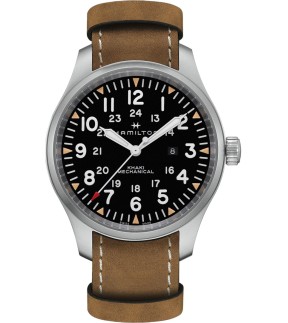 Ρολόι HAMILTON Khaki Field Mechanical Με Καφέ Δερμάτινο Λουράκι H69819530