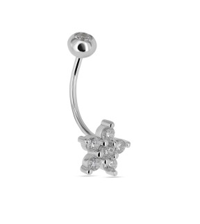 VITOPOULOS Belly Button Ring Silver 925 With Zircon Stones