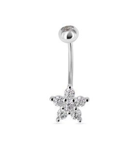 VITOPOULOS Belly Button Ring Silver 925 With Zircon Stones
