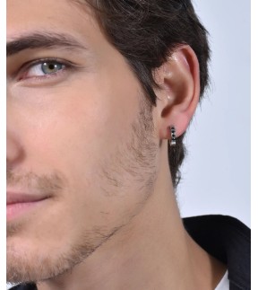 LUCA BARRA Silver Stainless Steel Earrings OK1297
