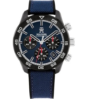 TOMMY HILFIGER Chronograph Blue Fabric-Rubber Strap 1792183