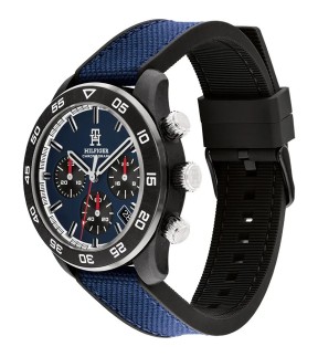 TOMMY HILFIGER Chronograph Blue Fabric-Rubber Strap 1792183