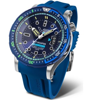 VOSTOK EUROPE Batiscafos Automatic Blue Leather Strap NH35A-511E768