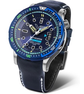VOSTOK EUROPE Batiscafos Automatic Blue Leather Strap NH35A-511E768
