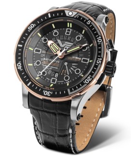 VOSTOK EUROPE Batiscafos Hybrid Black Leather Strap PX84-511E769