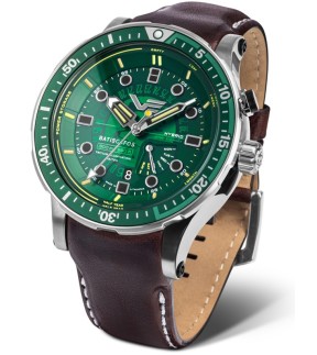 VOSTOK EUROPE Batiscafos Hybrid Brown Leather Strap PX84-511A770