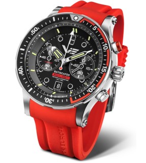 VOSTOK EUROPE Btiscafos Chronograph Black Leather Strap 6S21-511A771