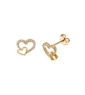 SENZA Yellow Gold Silver 925 Earrings With Zircon Stones SSR4208GD