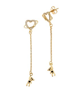 SENZA Yellow Gold Silver 925 Earrings With Zircon Stones SSR4254GD