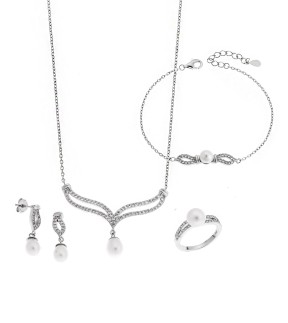 SENZA Jewellery Set Silver 925 With Stones SSR3853SR