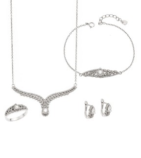 SENZA Jewellery Set Silver 925 With Stones SSR3910SR