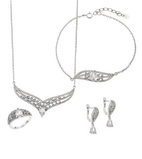 SENZA Jewellery Set Silver 925 With Stones SSR3912SR