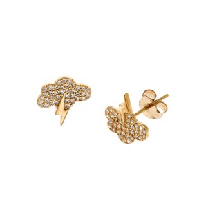 SENZA Yellow Gold Silver 925 Earrings With Zircon Stones SSR4202GD