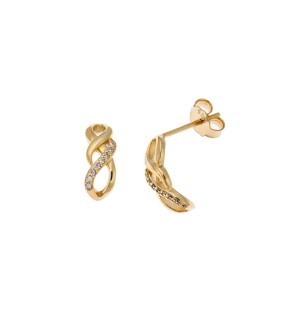 SENZA Yellow Gold Silver 925 Earrings With Zircon Stones SSR4245GD
