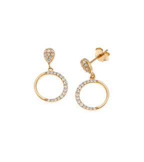 SENZA Yellow Gold Silver 925 Earrings With Zircon Stones SSR4249GD