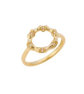 SENZA Ring Yellow Gold Silver 925 With Stones SSR3207GD