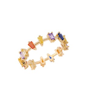 SENZA Ring Yellow Gold Silver 925 With Stones SSR3210GD