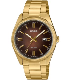 CASIO Collection Yellow Gold-Silver Stainless Steel Bracelet MTP-1302PGC-5AVEF