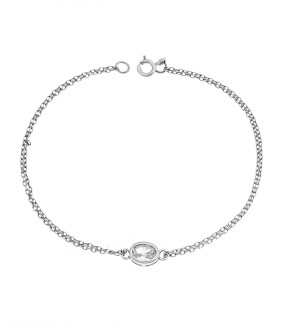 Γυναικείο Βραχιόλι SENZA Ασήμι 925 Με ζιργκόν SSR2794-1SR