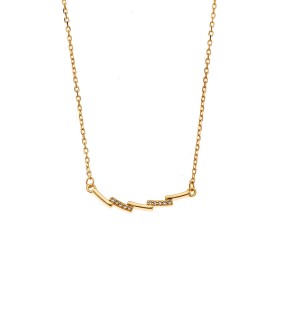 SENZA Gold Plated Silver 925 Necklace With Zircon Stones SSR4191GD