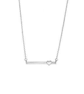Γυναικείο Κολιέ SENZA Ασήμι 925 Με Ζιργκόν SSR2876SR