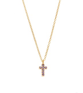 SENZA Gold Plated Silver 925 Necklace With Zircon Stones SSR3087GPE
