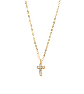 SENZA Gold Plated Silver 925 Necklace With Zircon Stones SSR3087GBK