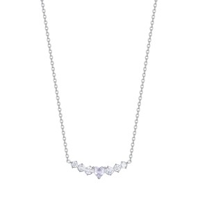 LUCA BARRA Silver Stainless Steel Necklace With Stones CK2105