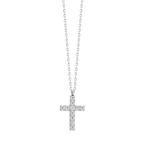LUCA BARRA Silver Stainless Steel Necklace With Stones CK2086
