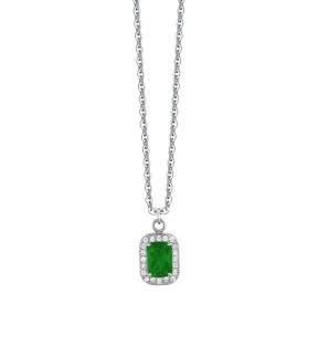 LUCA BARRA Silver Stainless Steel Necklace With Stones CK2067