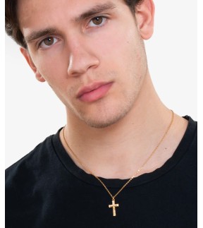 LUCA BARRA Yellow Gold Stainless Steel Necklace CA528