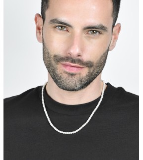 LUCA BARRA Silver Stainless Steel Necklace CL296
