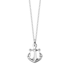 LUCA BARRA Silver Stainless Steel Necklace CA516